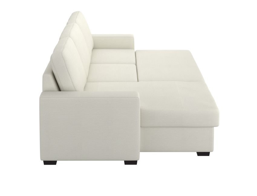 Alfonso 93.25" Sofa with Bed & Storage in Beige - Image 4