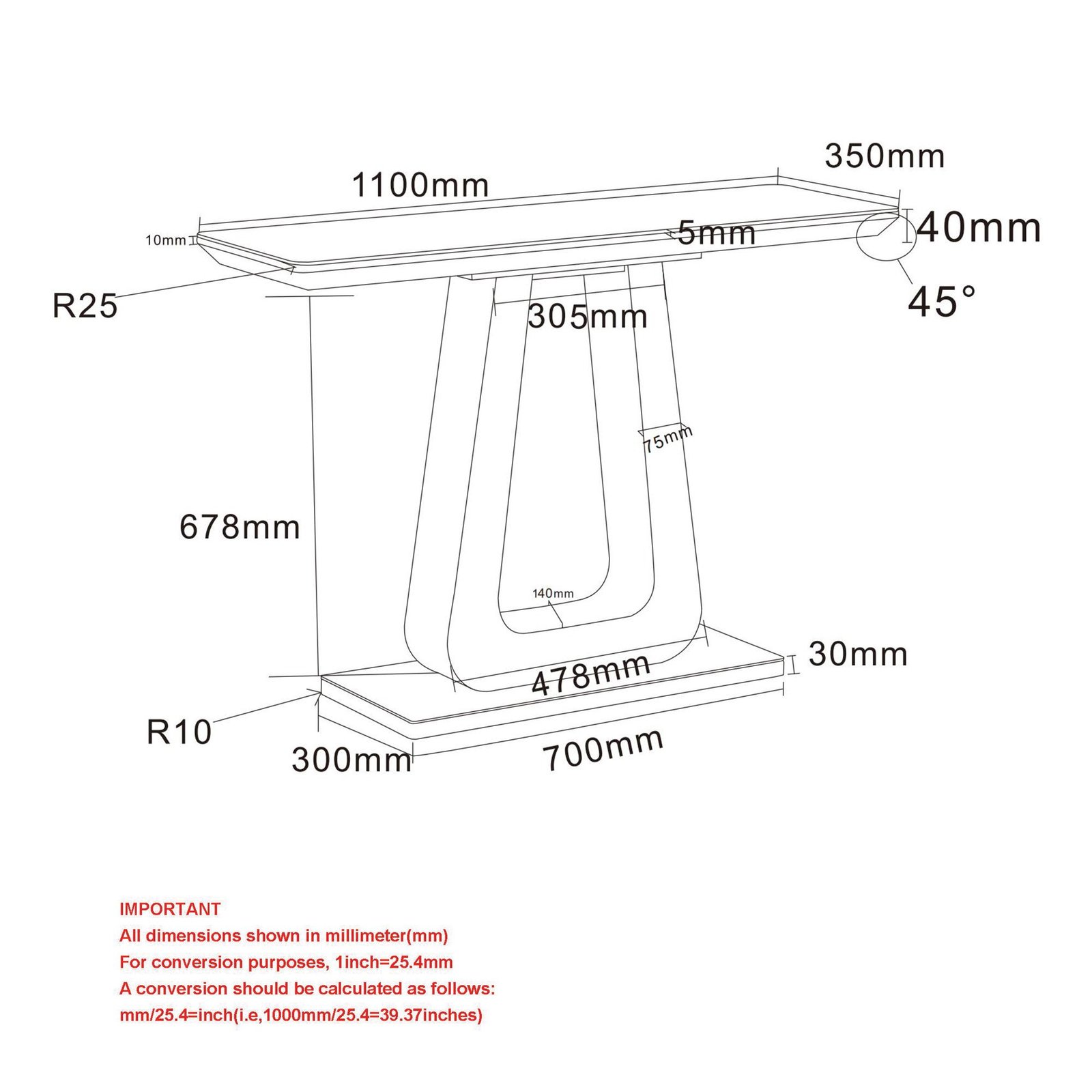 Corvus Console Table, 43.5" in Warm Grey - Image 8