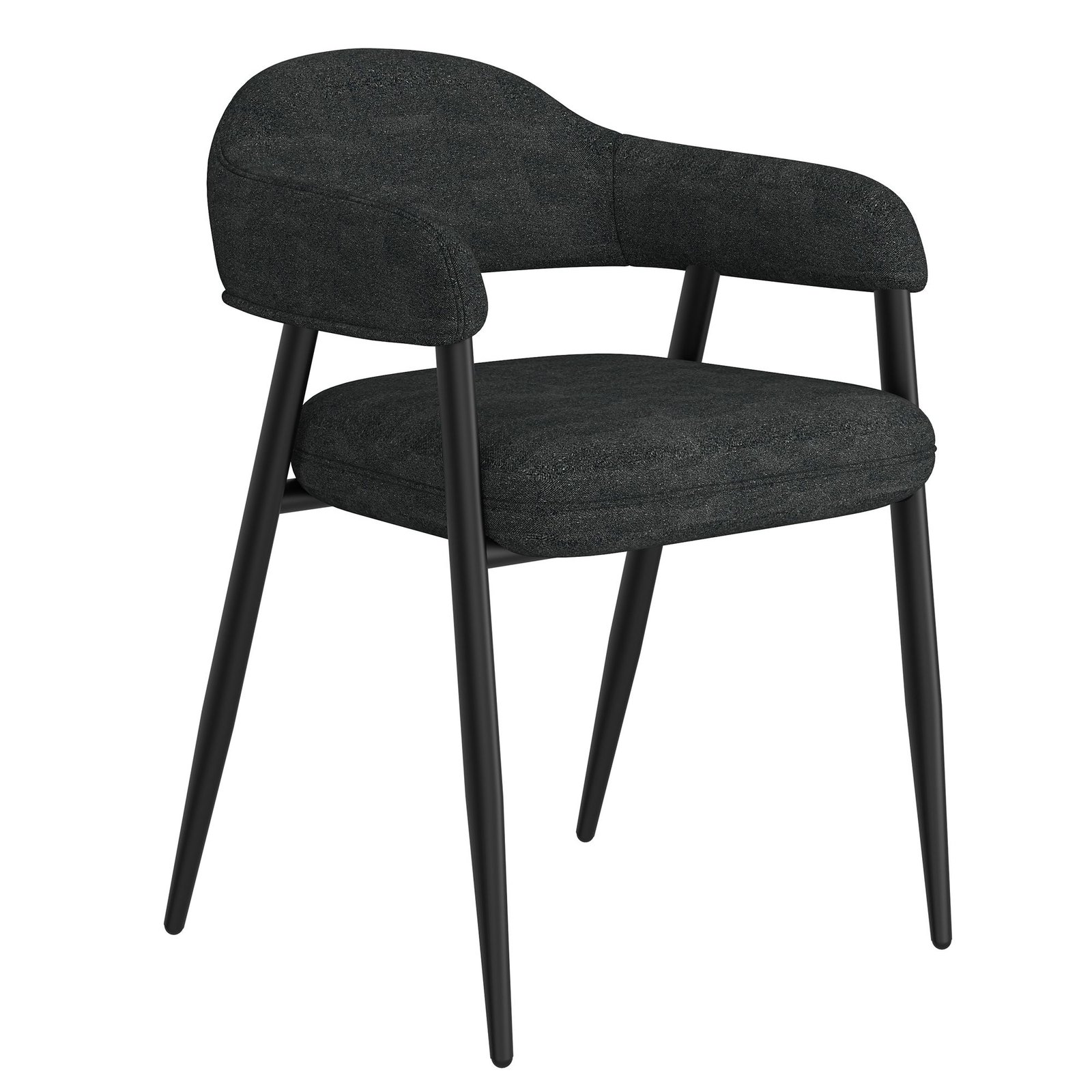 Archer Dining/Lounge Chair, Set of 2 in Charcoal and Black