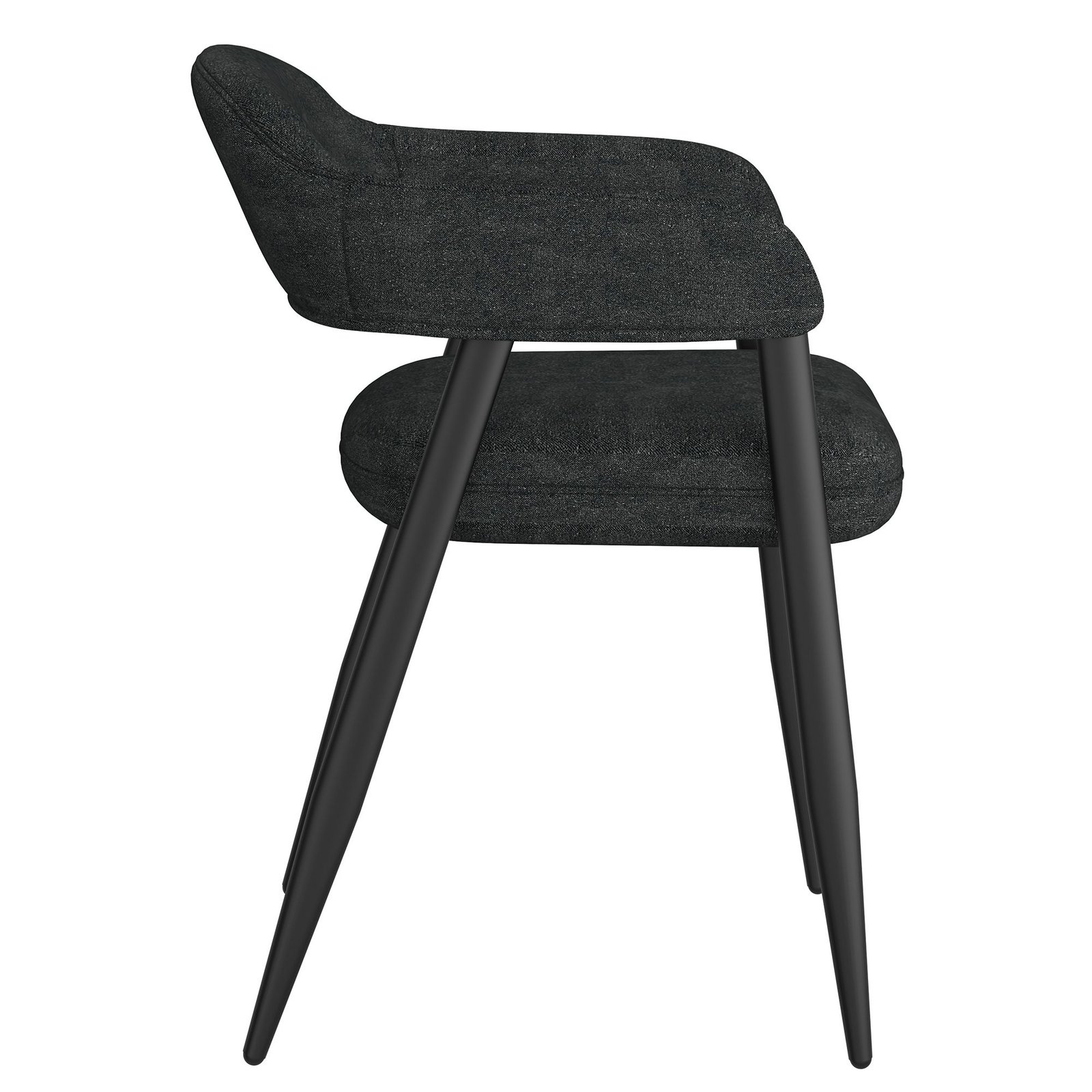 Archer Dining/Lounge Chair, Set of 2 in Charcoal and Black - Image 4
