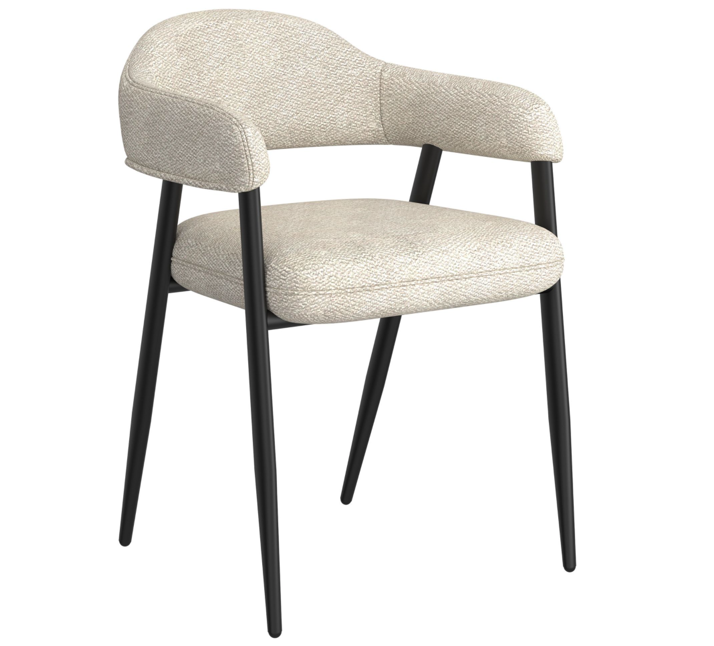 ARCHER DINING/LOUNGE CHAIR, SET OF 2 IN BEIGE AND BLACK