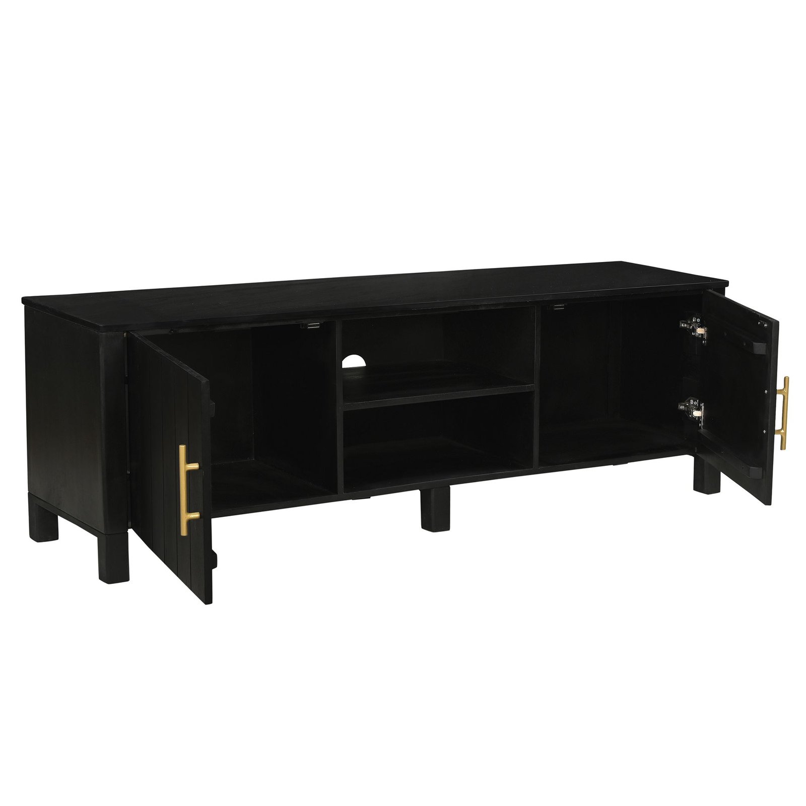 Camden Media Cabinet, 63" in Black and Black - Image 3