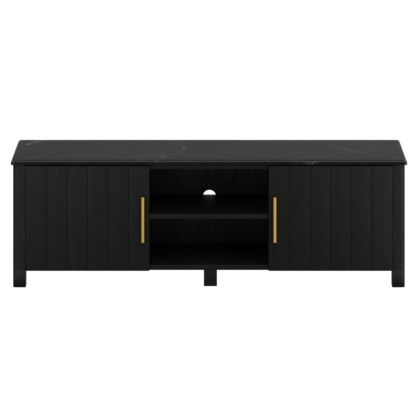 Camden Media Cabinet, 63" in Black and Black - Image 5