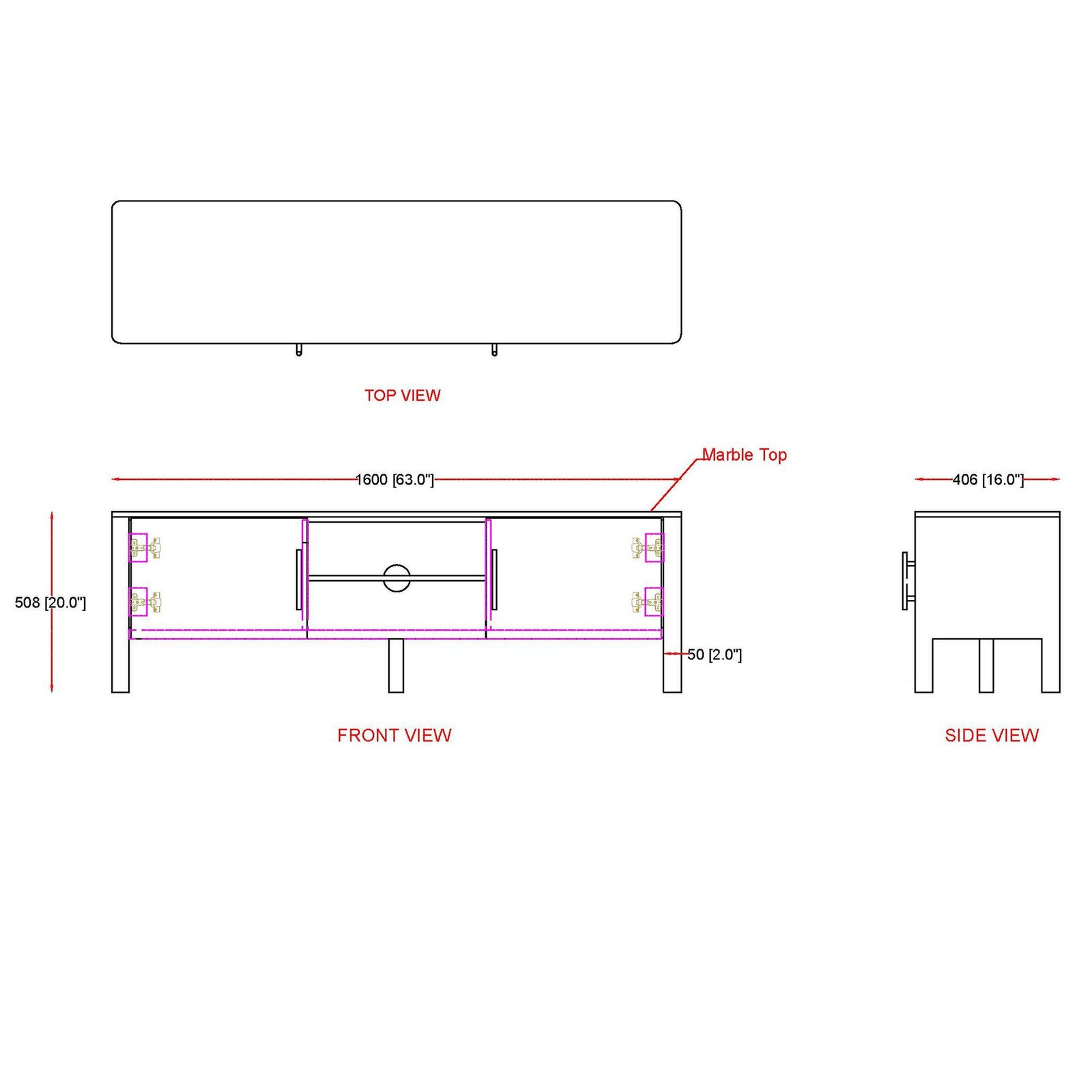 Camden Media Cabinet, 63" in Black and Black - Image 8
